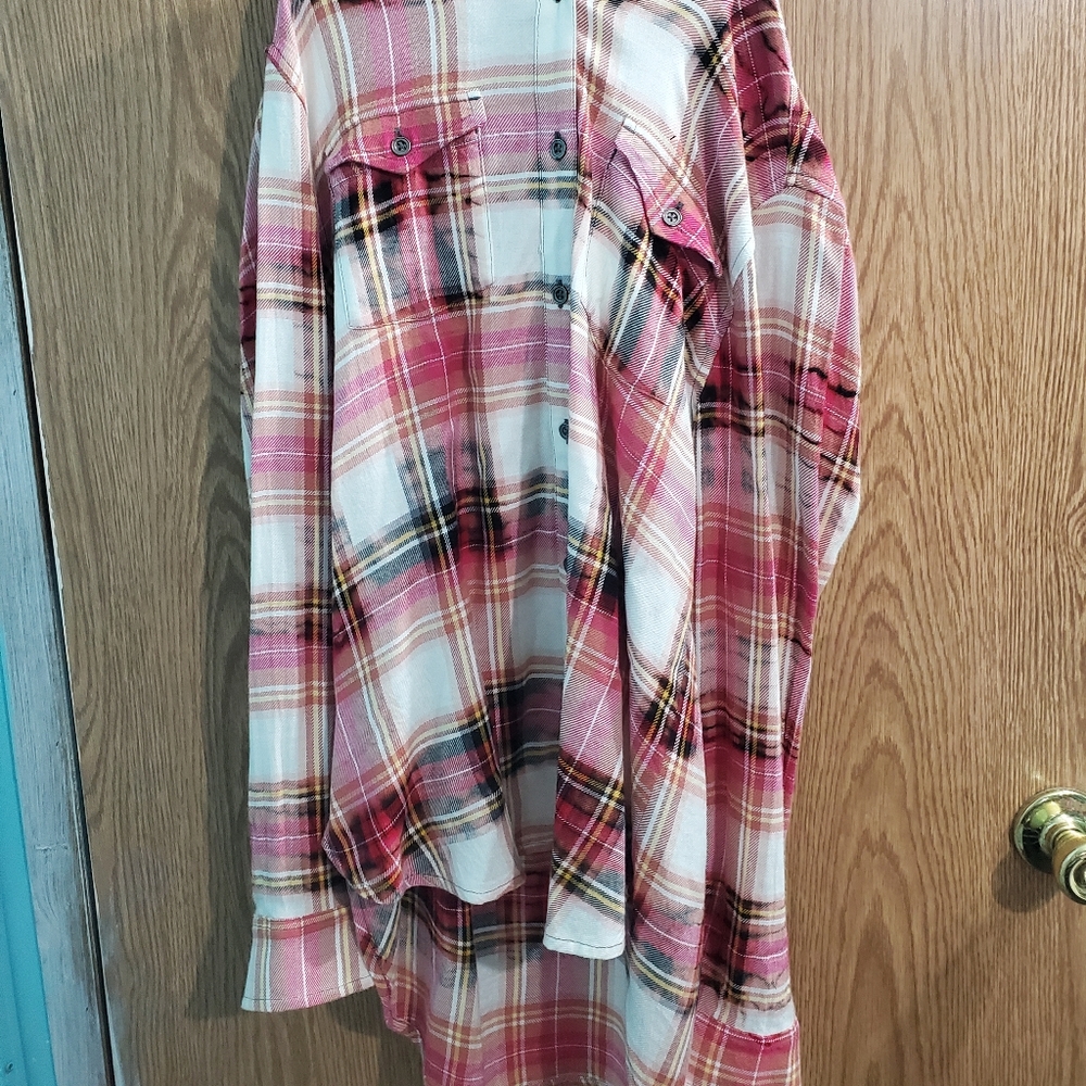 Hooded Plaid Top